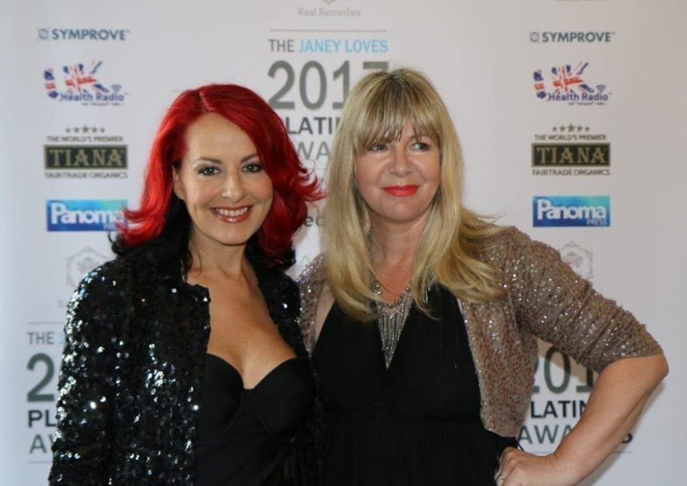 Carrie Grant and Janey Lee Grace at the Platinum Awards 2017