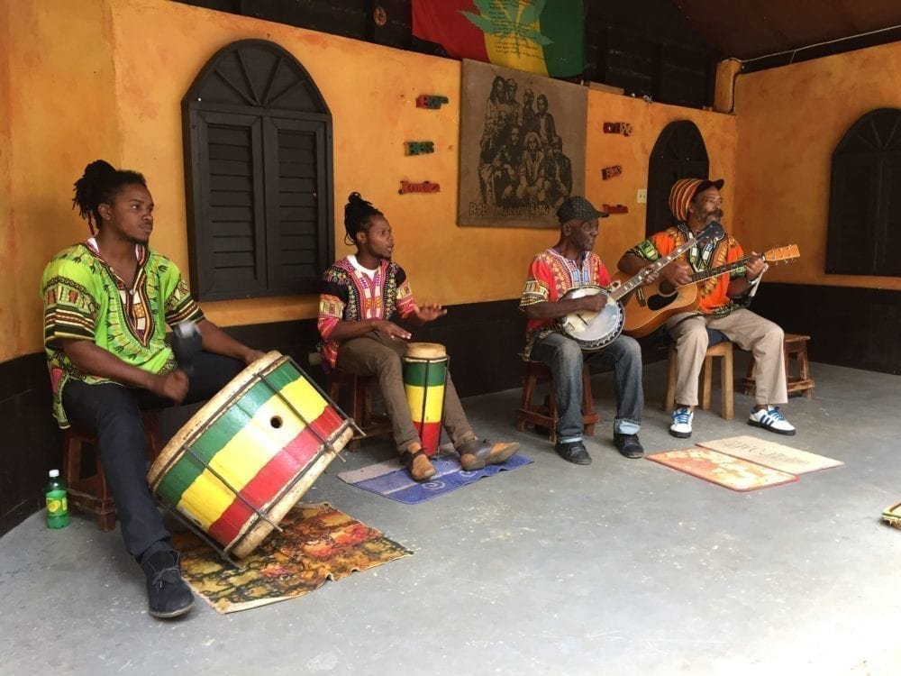 Musicians at Bob Marley's home, Nine Mile