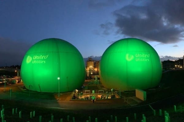 United Utilities lit green