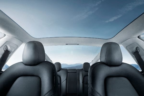 Tesla Model 3 interior glass roof