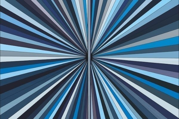 Andrea Hamilton, Horizon Burst, Blue, pigment prints on alu-dibond