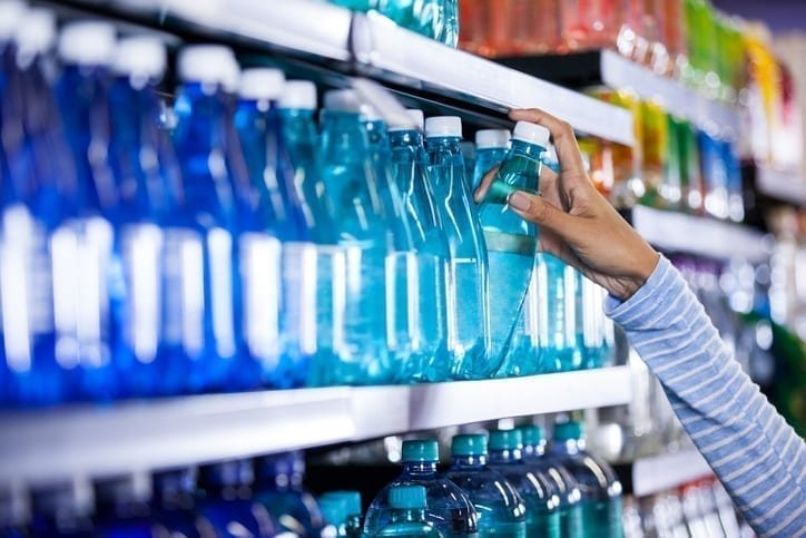 Supermarket water bottles