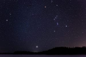 Orion and Canis Minor constellations and Sirius