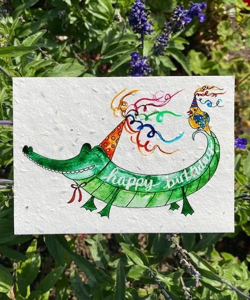 Happy Birthday Alligator Plantable Card