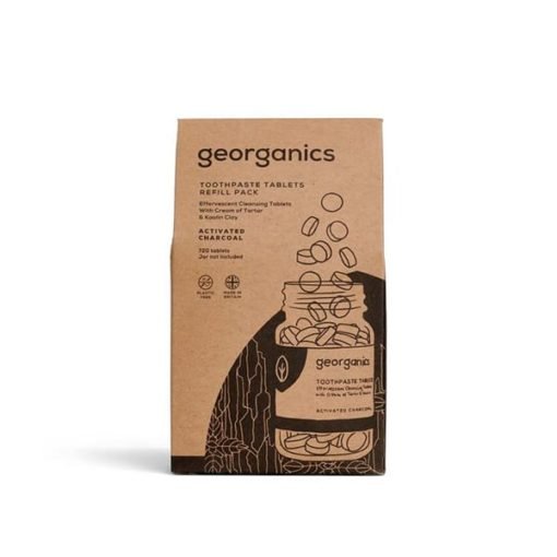 Georganics Toothpaste Tablets - Activated Charcoal Front Packaging