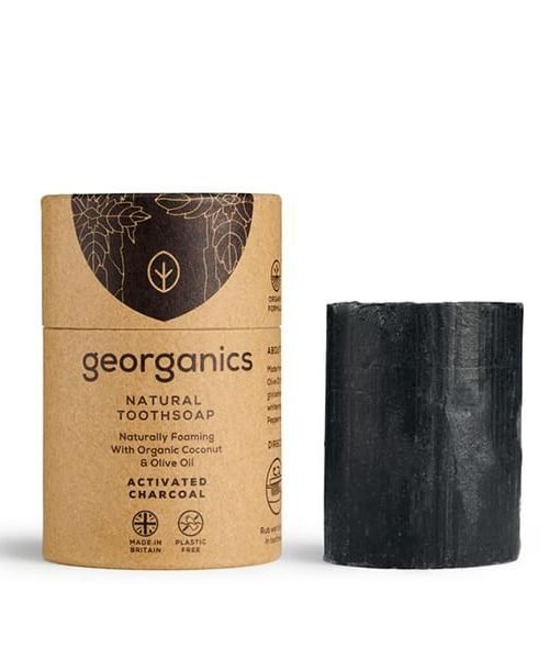Georganics Toothsoap Activated Charcoal Packaging and Product