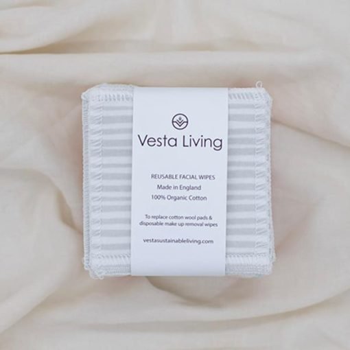 Vesta Living Grey Stripe Face Wipes 5 Pack
