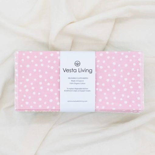 Vesta Living Reusable Pink Spot Cleaning Wipes