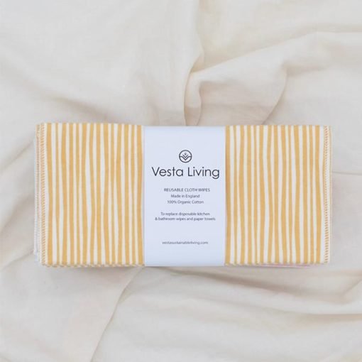 Vesta Living Reusable Yellow Stripe Cleaning Wipes