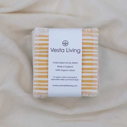 Vesta Living Yellow Stripe Face Wipes 5 Pack