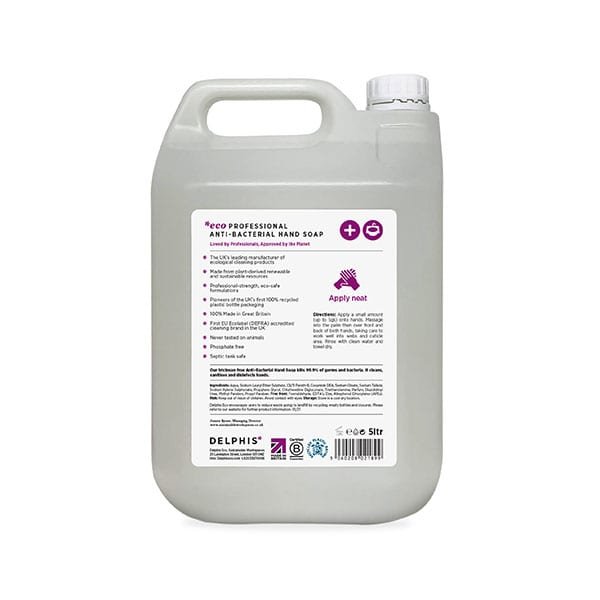 Delphis Eco 5 Litre Anti-Bacterial Hand Soap Back