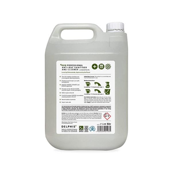 Delphis Eco 5 Litre Anti-Bacterial Sanitiser & Cleaner Back