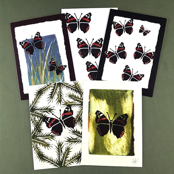 Gift Wild Butterfly Print Greetings Cards 5 Pack