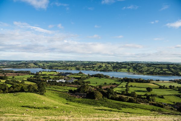 The view across Chew Valley Lake in the Mendips
