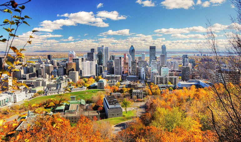 A Mountain view of Montreal City, Canada