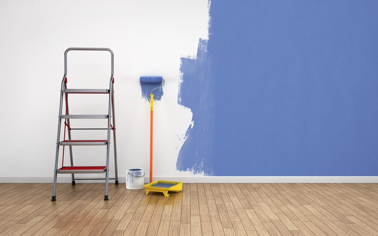 Painting walls of an empty room