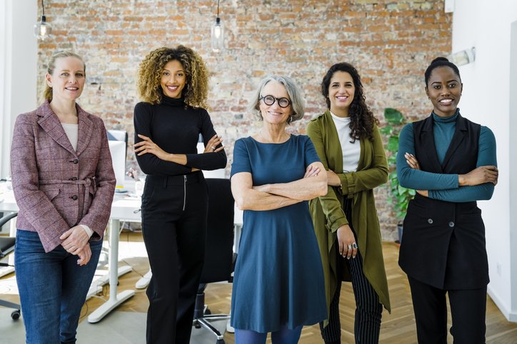 Portrait of successful female business team in office
