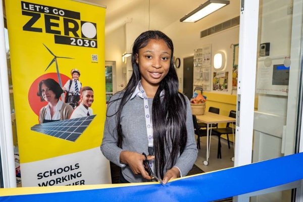 The opening ceremony at Christ the King Sixth Form, which won a dedicated Eco Hub in the IKEA x Let’s Go Zero competition in 2022