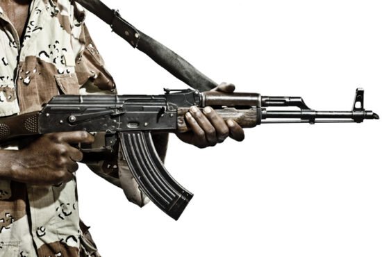 Somalian Soldier with a machine gun