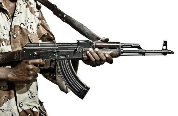 Somalian Soldier with a machine gun