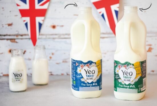 Yeo Valley Organic Milk bottles now have clear caps