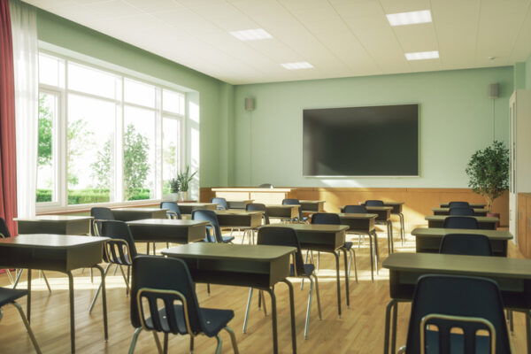 Empty modern classroom