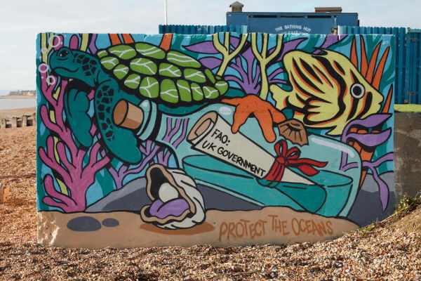 A striking new mural, by UK artist by Richt, has been unveiled in St Leonards-On-Sea, East Sussex to celebrate a landmark moment for global ocean protection: the High Seas Treaty coming into force.