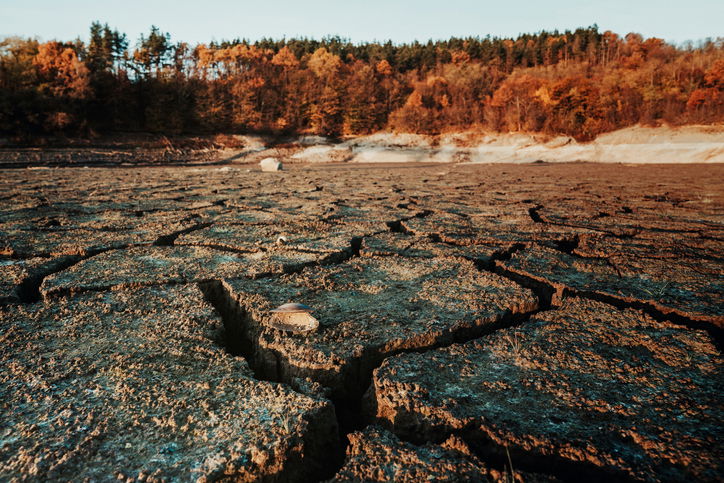 Cracked earth surface as a result of climate change. Drought and climate change concept