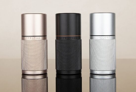 The Lifelong Deo's refillable aluminium case in three colours: rose gold, black and silver