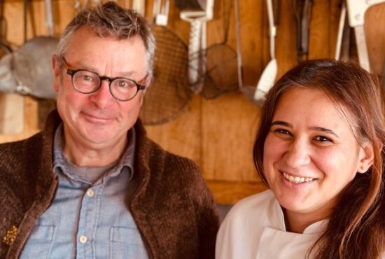 Emese Patko with Hugh Fearnley-Whittingstall at River Cottage